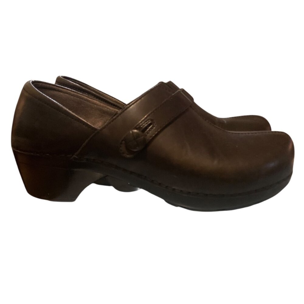 Dansko Women's Black Leather Professional Clogs‎ Slip-On Comfort Shoes Size 11.5